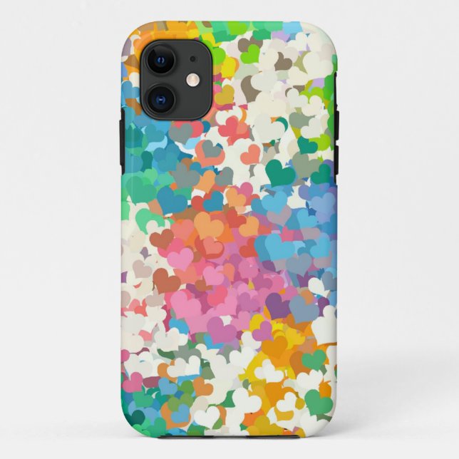 Funda De Case-Mate Para iPhone Pastel Confetti Hearts (Reverso)