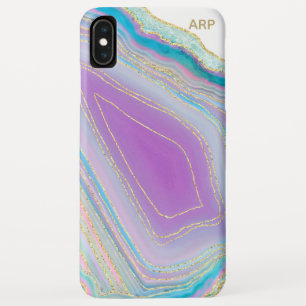 Funda Para iPhone XS Max *~* Pastel de Purpurina de oro del arcoiris blanco