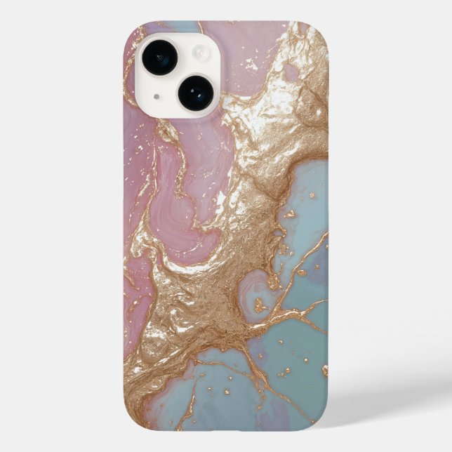 Funda De Case-Mate Para iPhone Pastel Gold Marble (Reverso )
