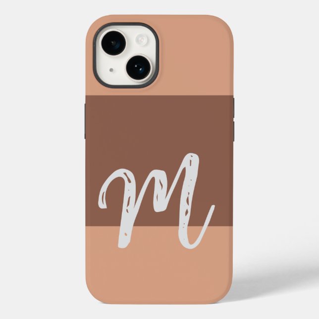 Funda De Case-Mate Para iPhone Pastel Inicial Monogramado Moderno (Reverso )