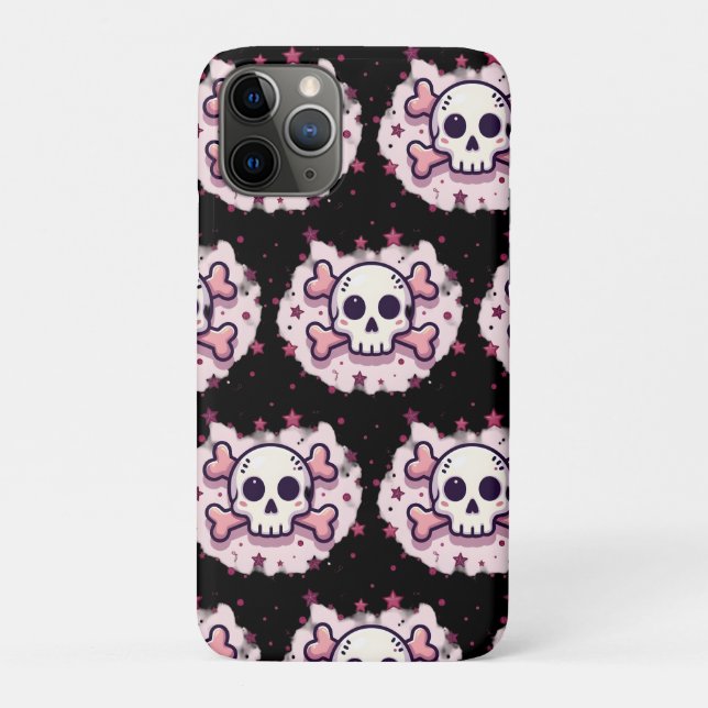Funda De Case-Mate Para iPhone Pastel Pink Skull and Crossbones (Reverso)