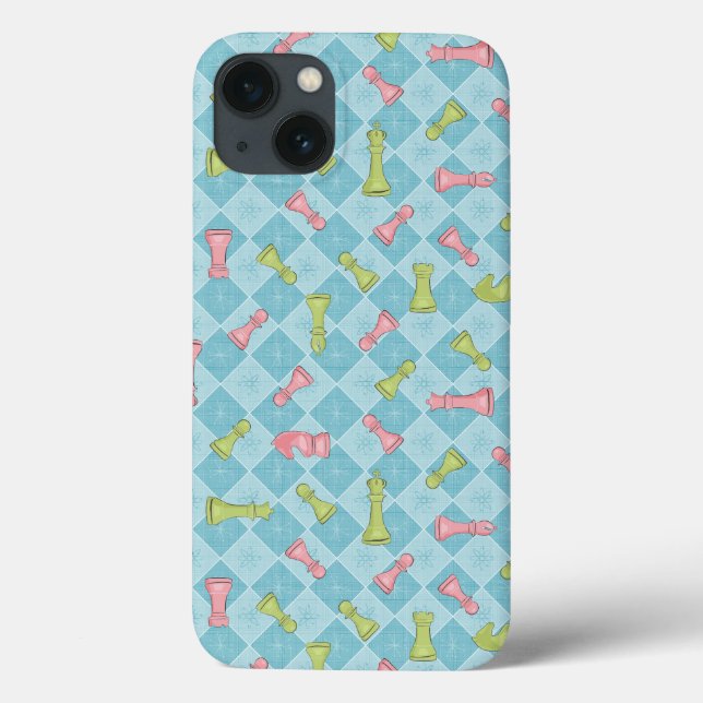 Funda De Case-Mate Para iPhone Pastel Retro Chess Board (Reverso)