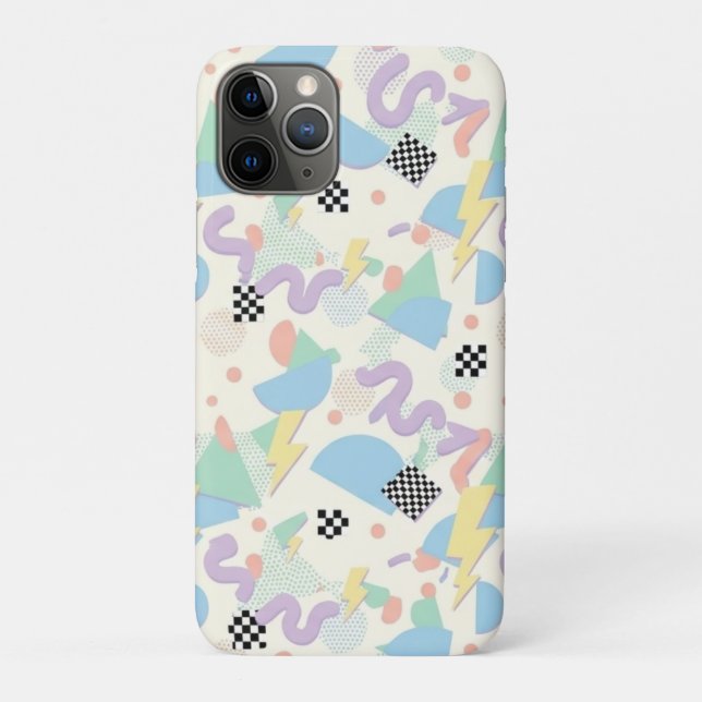 Funda De Case-Mate Para iPhone Pastel Retro Memphis Pattern Swirls (Reverso)