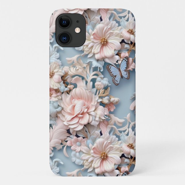 Funda De Case-Mate Para iPhone Pastel Rococo Floral (Reverso)