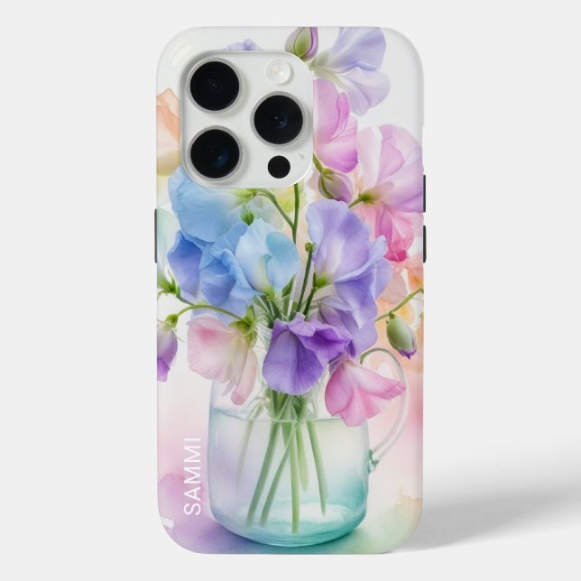 Funda De Case-Mate Para iPhone Pastel Sweet Pea Symphony (Reverso )