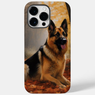 Funda Para iPhone 14 Pro Max De Case-Mate Pastor Alemán en Otoño Inspira la Caída de Hojas