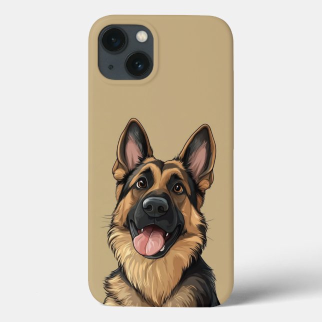 Funda De Case-Mate Para iPhone Pastor alemán lindo (Reverso)