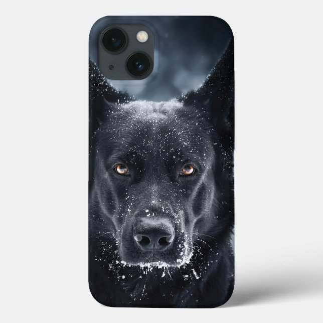 Funda De Case-Mate Para iPhone Pastor alemán negro (Reverso)