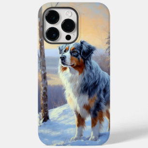 Funda Para iPhone 14 Pro Max De Case-Mate Pastor australiano deja que nieva a Navidades