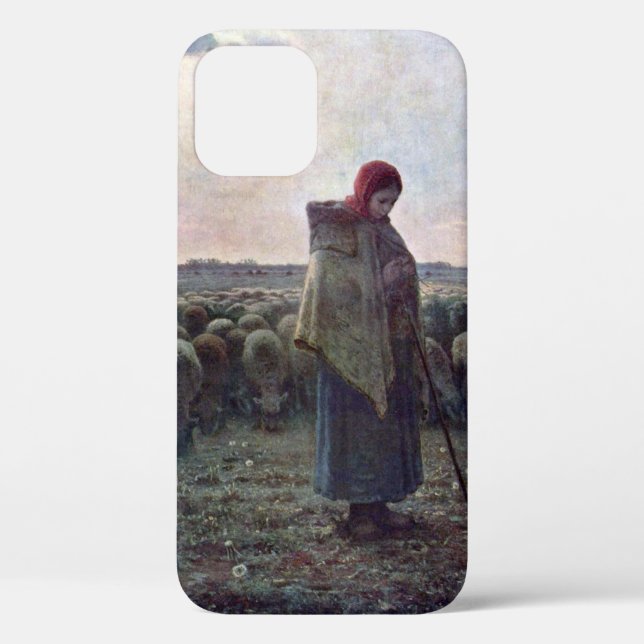 Funda De Case-Mate Para iPhone Pastora con su rebaño, Jean-Francois Millet (Reverso )