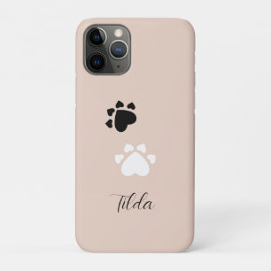 Funda Para iPhone 11 Pro Patas de Corazón de Cachorro Personalizadas