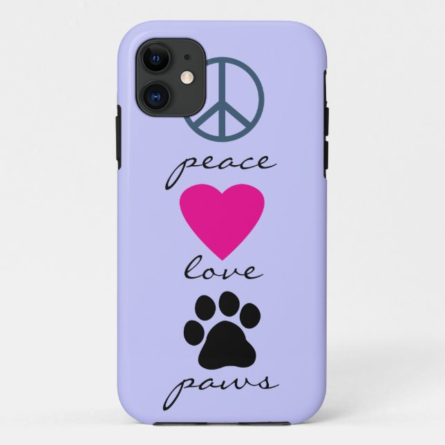 Funda De Case-Mate Para iPhone Patas del amor de la paz (Reverso)