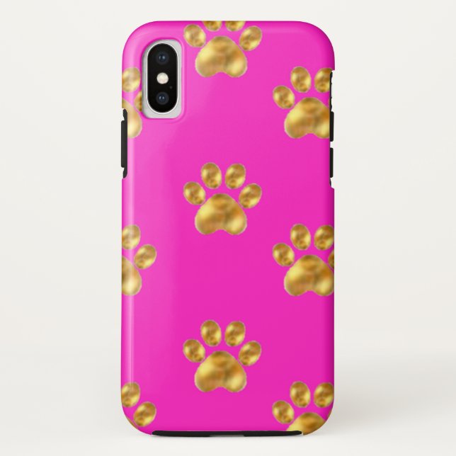 Funda De Case-Mate Para iPhone Patas doradas lindas (Reverso)