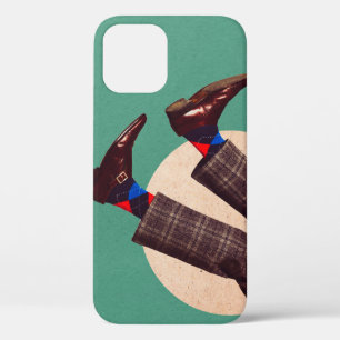 Funda Para iPhone 12 Patas macho apiladas en redondo sobre geométricas