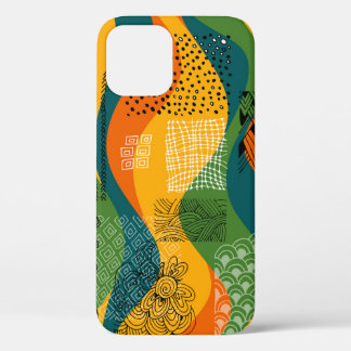 Funda Para iPhone 12 Patchwork de moda: Undulating Abstract Art
