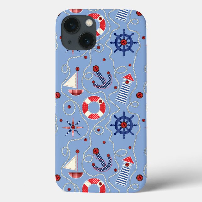 Funda De Case-Mate Para iPhone Patchwork Nautical Design (Reverso)