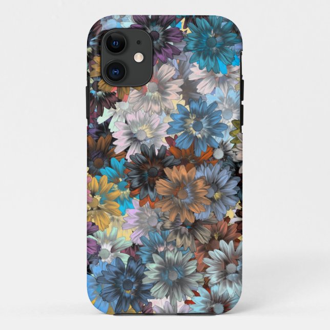 Funda De Case-Mate Para iPhone Patente floral azul (Reverso)