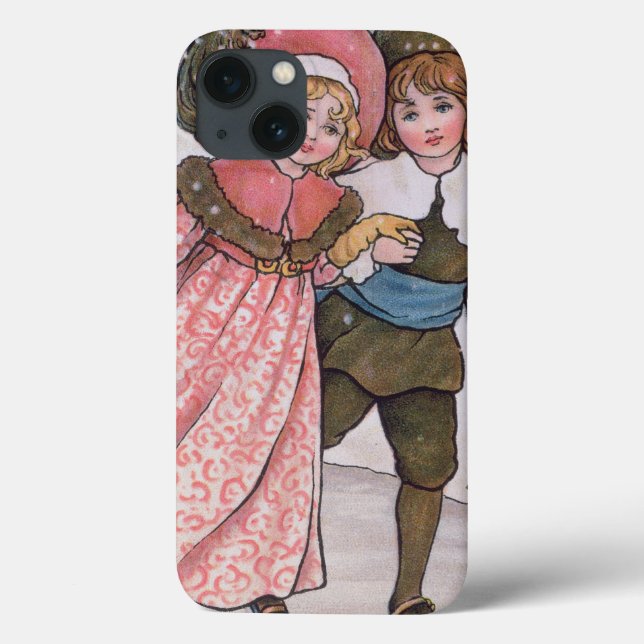 Funda De Case-Mate Para iPhone Patinaje del chica y del muchacho (Reverso)