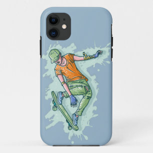 Funda Para iPhone 11 Patinaje volador de colores, Ilustracion divertido