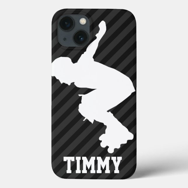 Funda De Case-Mate Para iPhone Patinaje Xtreme; franjas grises negras y oscuras (Reverso)