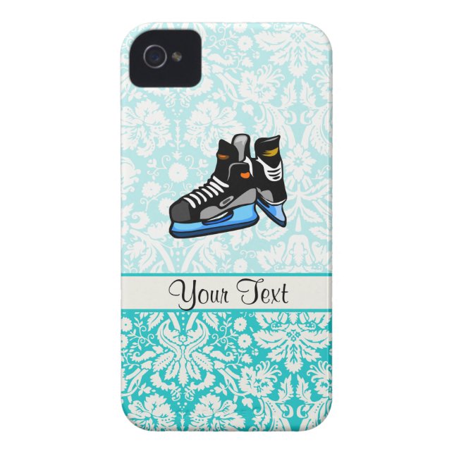 Funda De Case-Mate Para iPhone Patines de hockey; Damask (Atrás)