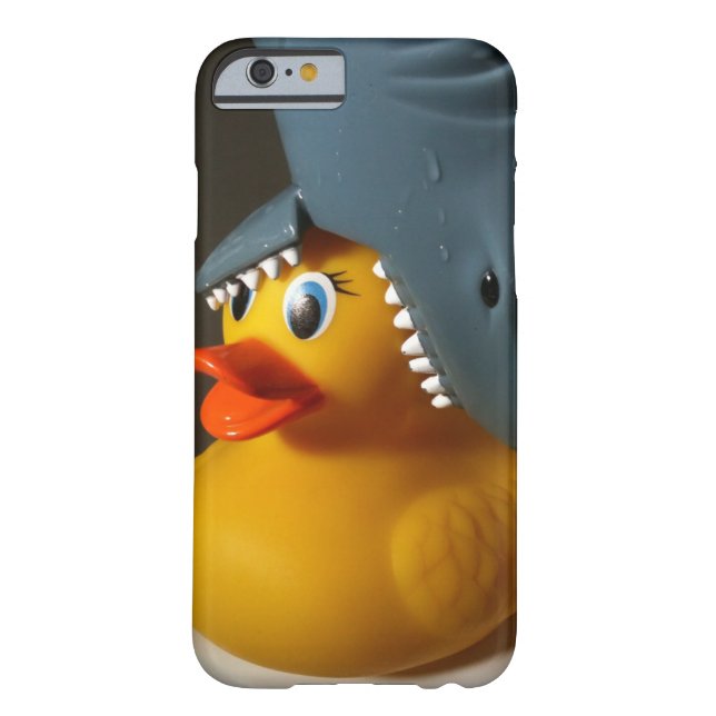 Funda De Case-Mate Para iPhone Pato del caucho del gorra del tiburón (Reverso)