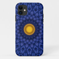 Pato en azul con caleidoscopio amarillo
