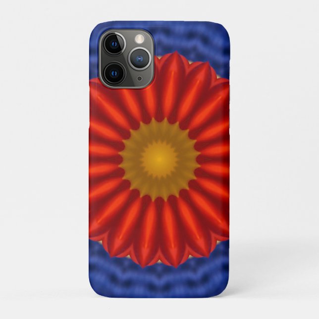 Funda De Case-Mate Para iPhone Pato en azul con caleidoscopio rojo (Reverso)