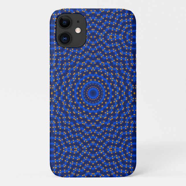 Funda De Case-Mate Para iPhone Pato en caleidoscopio azul... (Reverso)