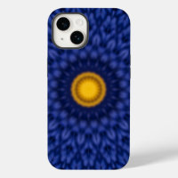 Pato sobre azul con caleidoscopio amarillo