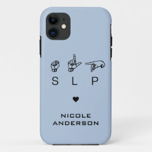 Funda Para iPhone 11 Patólogo de lenguaje de voz SLP personalizado ASL