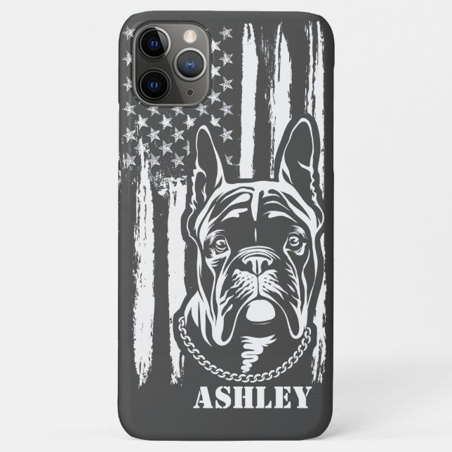 Funda De Case-Mate Para iPhone Patriota estadounidense de Boston Terrier Perro de (Reverso)
