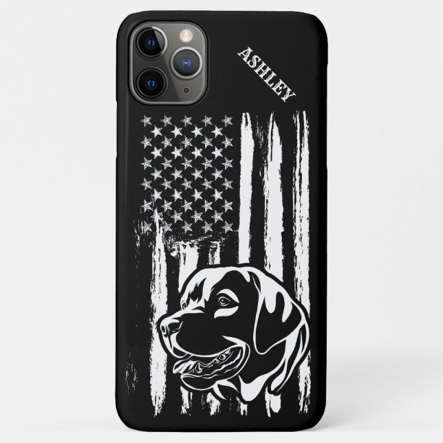 Funda De Case-Mate Para iPhone Patriota estadounidense Labrador recuperó perro de (Reverso)