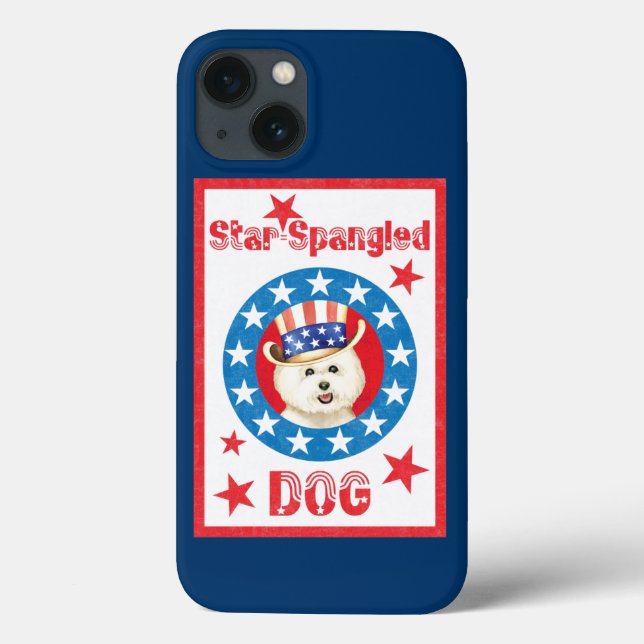 Funda De Case-Mate Para iPhone Patriotic Bichon Frise (Reverso)