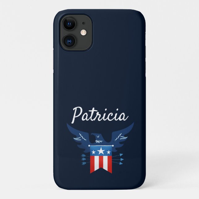 Funda De Case-Mate Para iPhone Patriótico de la Bandera y el Águila Americana (Reverso)