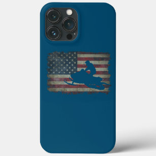 Funda Para iPhone 13 Pro Max Patriótico de la Nieve con la bandera de EE.UU. en
