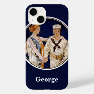 Funda Para iPhone 14 De Case-Mate Patriotismo Antiguo, Lady Liberty con Marinero de 