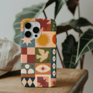 Funda Para iPhone 15 Pro Patrocinio celeste bohemio con símbolos místicos