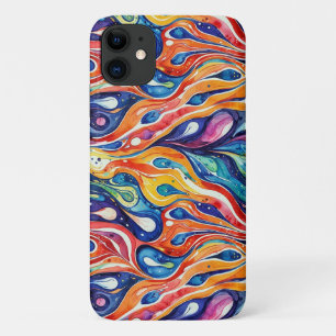 Funda Para iPhone 11 Patrón abstracto 1196 con arte fluido - Caso Iphon