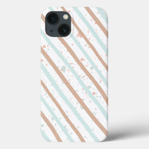 Funda Para iPhone 13 Patrón Abstracto Acuarela Línea Colores Pastel