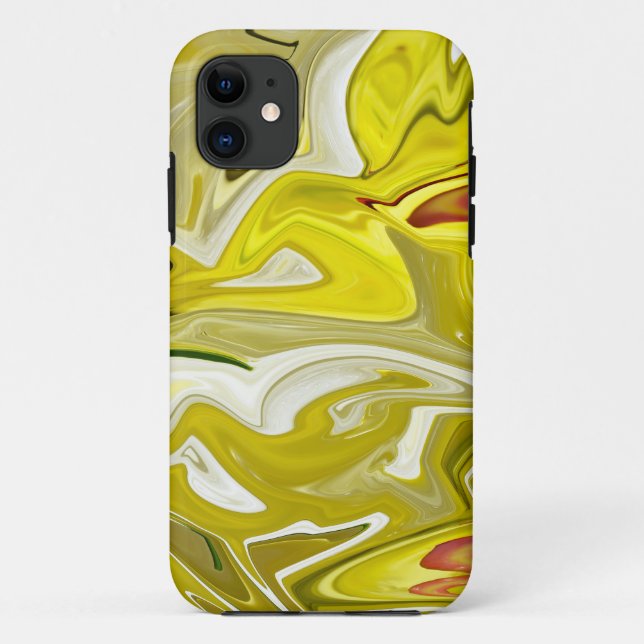 Funda De Case-Mate Para iPhone Patrón abstracto amarillo (Reverso)