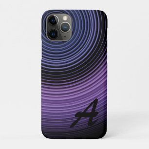 Funda Para iPhone 11 Pro Patrón abstracto azul contemporáneo monogramado