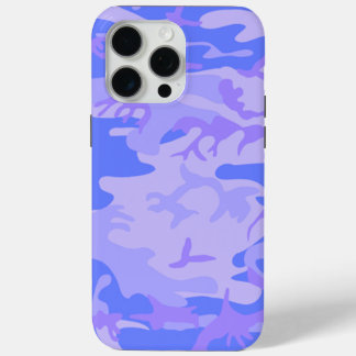 Funda Para iPhone 15 Pro Max Patrón abstracto azul del pasto de camuflaje