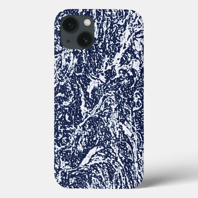 Funda De Case-Mate Para iPhone Patrón abstracto azul oscuro (Reverso)