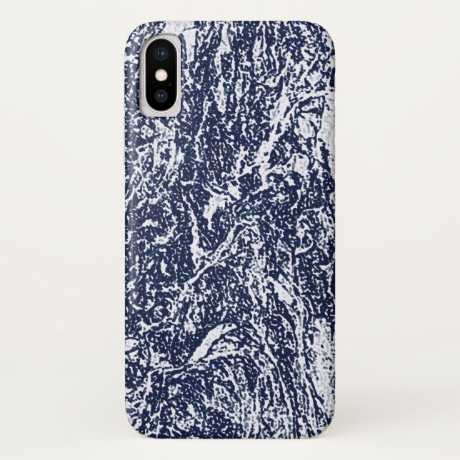 Funda De Case-Mate Para iPhone Patrón abstracto azul oscuro (Reverso)