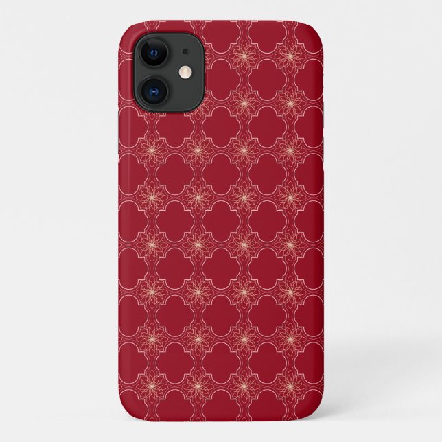 Funda De Case-Mate Para iPhone patrón abstracto brillante en rojo (Reverso)