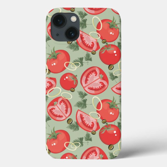 Funda De Case-Mate Para iPhone Patrón abstracto con tomate (Reverso)