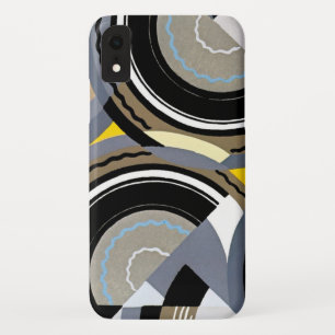 Funda Para iPhone XR Patrón abstracto de círculos vintage Art Déco retr
