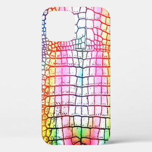Funda Para iPhone 12 Patrón abstracto de cocodrilos, patrón colorido