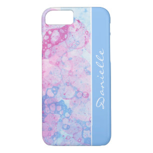 Funda Para iPhone 8/7 Patrón abstracto de color de agua pastel con nombr